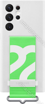 Samsung Silicone Cover with strap for Galaxy S22 Ultra white 