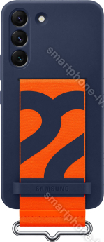 Samsung Silicone Cover with strap for Galaxy S22 Navy 