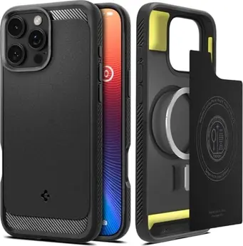 Spigen Rugged Armor (MagFit) for Apple iPhone 16 Pro Matte Black