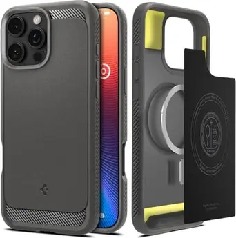 Spigen Rugged Armor (MagFit) for Apple iPhone 16 Pro grey