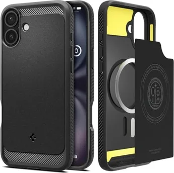 Spigen Rugged Armor (MagFit) for Apple iPhone 16 Matte Black