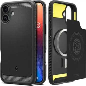 Spigen Rugged Armor (MagFit) for Apple iPhone 16 Plus Matte Black