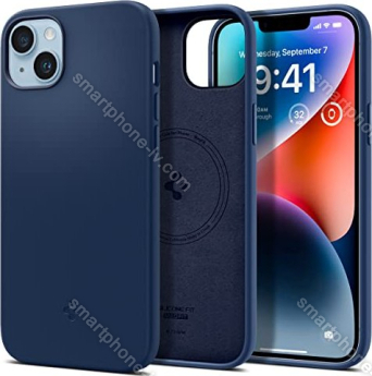 Spigen Silicone Fit MagFit for Apple iPhone 14 Plus Navy Blue 