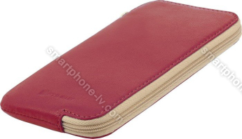 Stilgut leather case with zipper XL red 
