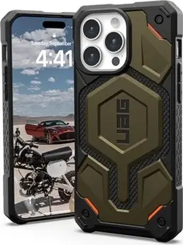 UAG Monarch Pro Kevlar case with MagSafe for Apple iPhone 15 Pro Max Kevlar Elemental Green