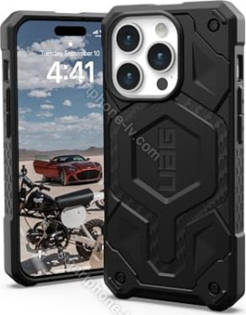 UAG Monarch Pro case with MagSafe for Apple iPhone 15 Pro carbon Fiber 