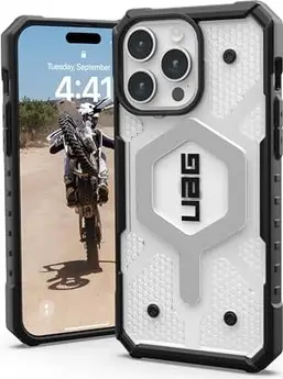 UAG Pathfinder clear case with MagSafe for Apple iPhone 15 Pro Max Ice