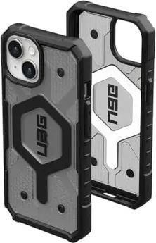 UAG Pathfinder clear case with MagSafe for Apple iPhone 15 Plus Ash