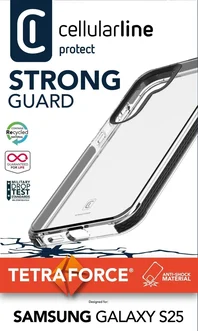 Cellularline Tetra Force Strong Guard для Samsung Galaxy S25 Black/Transparent