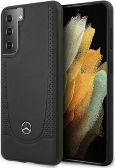 Mercedes-Benz Hard Cover Perforated Leather Metal Logo для Samsung Galaxy S21 Black