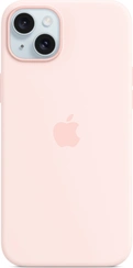 Apple silicone case with MagSafe для iPhone 15 Plus light розовый