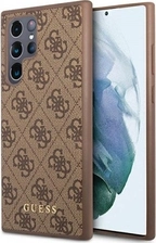 Guess Hard Cover 4G Metal золотой Logo для Самсунг Галакси S23 Ультра коричневый