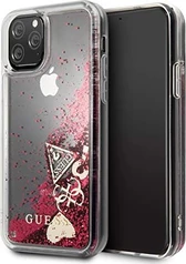 Guess Hard Cover Glitter Hearts для Эпл Айфон 11 Про малиновый