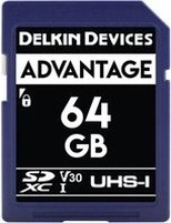 Delkin Advantage 633X R90/W90 SDXC 64GB, UHS-I U3, Class 10