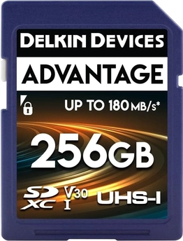 Delkin Advantage R180/W160 SDXC 256GB, UHS-I U3, Class 10
