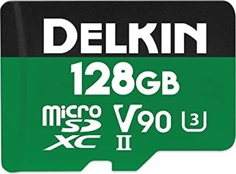 Delkin Power 2000X R300/W250 microSDXC 128GB Kit, UHS-II U3, Class 10