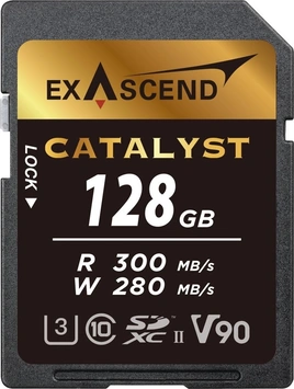 Exascend Catalyst R300/W280 SDXC 128GB, UHS-II U3, Class 10