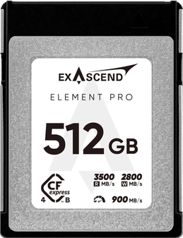 Exascend Element Pro R3500/W2800 CFexpress 4.0 Type B 512GB