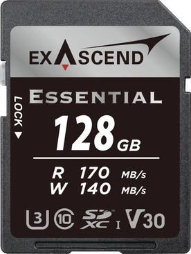 Exascend Essential R170/W140 SDXC 128GB, UHS-I U3, Class 10
