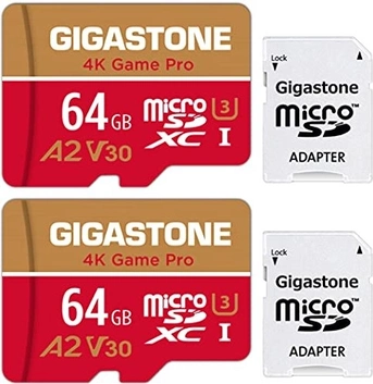 Gigastone 4K Game Pro R95/W35 microSDXC 64GB Kit, UHS-I U3, A2, Class 10, 2er-Pack