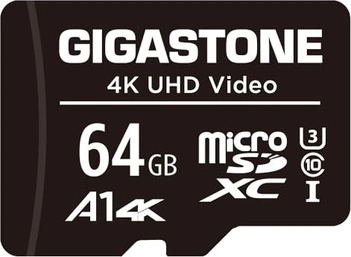 Gigastone 4K UHD Video R90/W20 microSDXC 64GB Kit, UHS-I U3, A1, Class 10