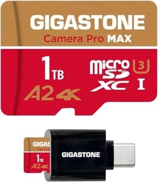 Gigastone Camera Pro MAX R150/W140 microSDXC 1TB Kit, UHS-I U3, A2, Class 10
