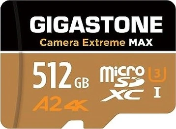 Gigastone Camera Extreme MAX R160/W130 microSDXC 512GB Kit, UHS-I U3, A2, Class 10