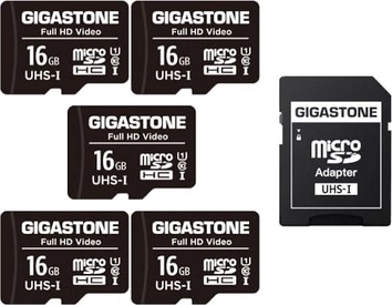 Gigastone Full HD Video R85/W15 microSDHC 16GB Kit, UHS-I U1, Class 10, 5er-Pack