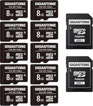 Gigastone Full HD Video R85/W15 microSDHC 8GB Kit, Class 10, 5er-Pack