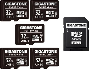 Gigastone Full HD Video R90/W20 microSDHC 32GB Kit, UHS-I U1, Class 10, 5er-Pack