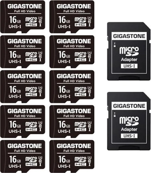 Gigastone Full HD Video R85/W15 microSDHC 16GB Kit, UHS-I U1, Class 10, 10er-Pack