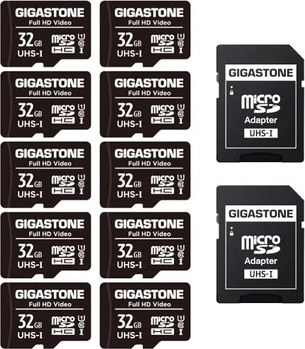 Gigastone Full HD Video R90/W20 microSDHC 32GB Kit, UHS-I U1, Class 10, 10er-Pack