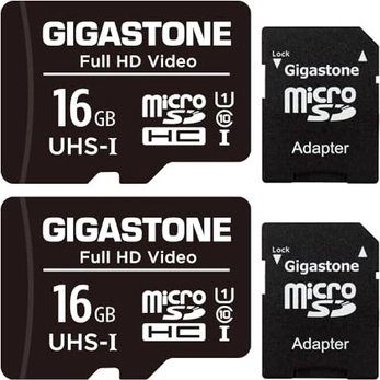 Gigastone Full HD Video R85/W15 microSDHC 16GB Kit, UHS-I U1, Class 10, 2er-Pack
