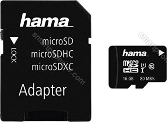 Hama R80 microSDHC 16GB Kit, UHS-I U1, Class 10