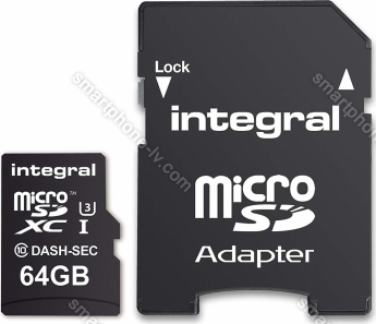 Integral Dash Cam and Security Camera R95/W60 microSDXC 64GB Kit, UHS-I U3, Class 10