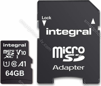 Integral High Speed R100 microSDXC 64GB Kit, UHS-I U1, A1, Class 10