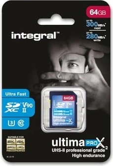Integral ULTIMAPRO X2 R300/W280 SDXC 64GB, UHS-II U3, Class 10