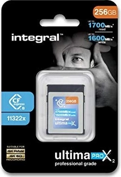 Integral ultima PRO X2 R1700/W1600 CFexpress 2.0 Type B 256GB