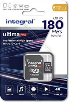 Integral ultima PRO R180/W150 microSDXC 512GB Kit, UHS-I U3, A2, Class 10