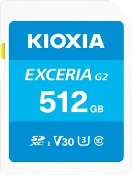 KIOXIA EXCERIA G2 R100/W50 SDXC 512GB, UHS-I U3, Class 10