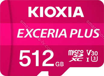 KIOXIA EXCERIA PLUS R100/W85 microSDXC 512GB Kit, UHS-I U3, A1, Class 10