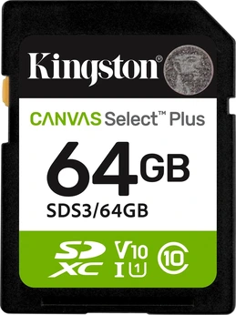 Kingston Canvas Select Plus Gen3 R100 SDXC 64GB, UHS-I U1, Class 10