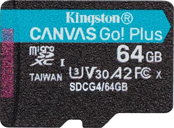 Kingston Canvas Go! Plus Gen4 R200 microSDXC 64GB, UHS-I U3, A2, Class 10
