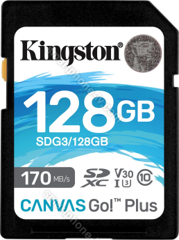Kingston Canvas Go! Plus R170/W90 SDXC 128GB, UHS-I U3, Class 10