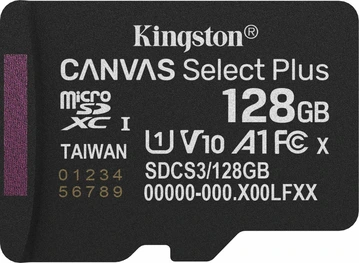 Kingston Canvas Select Plus Gen3 R150 microSDXC 128GB, UHS-I U1, A1, Class 10