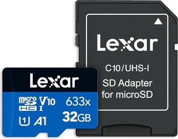 Lexar High-Performance 633x R100 microSDHC 32GB Kit, UHS-I U1, A1, Class 10