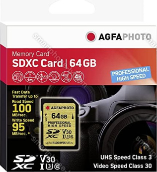 Lupus Imaging AgfaPhoto Prof. High Speed Gold R100/W95 SDXC 64GB, UHS-I U3, Class 10