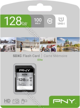 PNY Elite R100 SDXC 128GB, UHS-I U1, Class 10