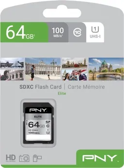 PNY Elite R100 SDXC 64GB, UHS-I U1, Class 10