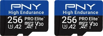 PNY Pro Elite High Endurance R100/W90 microSDXC 256GB Kit, UHS-I U3, A2, Class 10, 2er-Pack